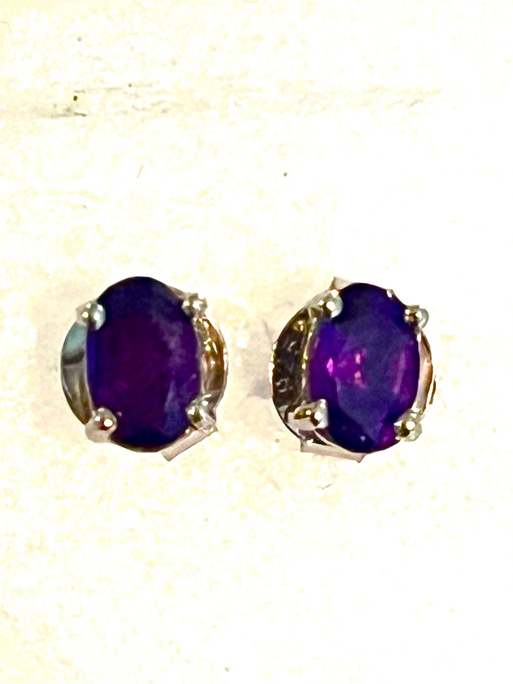 0.5ct Amethyst 14KGP Stud Earrings